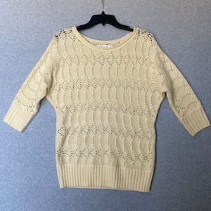 Lauren Conrad Cream Sweater Size Small 3/4‎ sleeve
